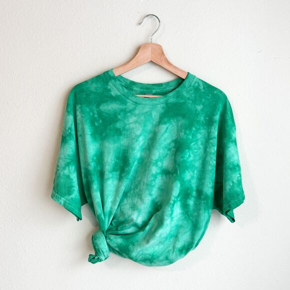 New Green Tie Dye Short Sleeve T Shirt Size XL Crewneck Casual Comfy Gildan Tee - Picture 3 of 5